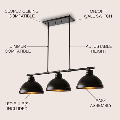 Asher 3 Light Linear Pendant 36" Metal