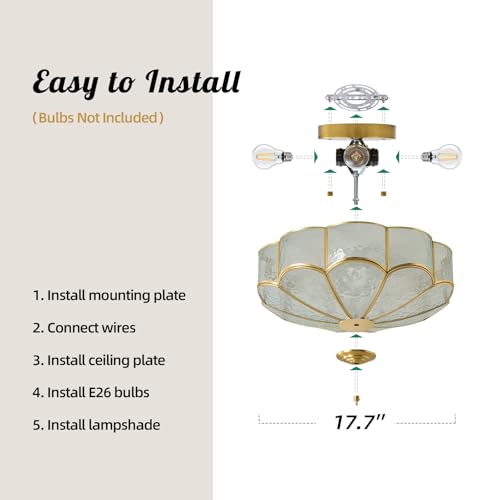 Gold Brass Vintage Ceiling Light