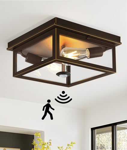 Motion Sensor Outdoor Ceiling Light with Remote