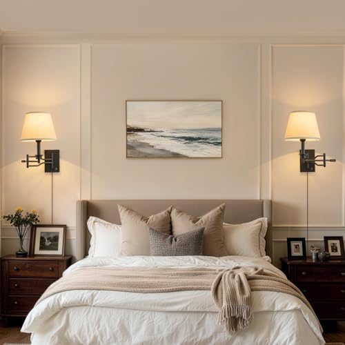 2 Pack 15" Black Swing Arm Wall Sconces