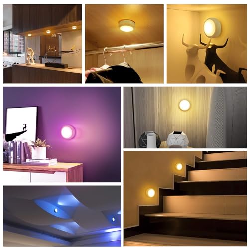 LED Puck Lights with Remote Control (6 Count)