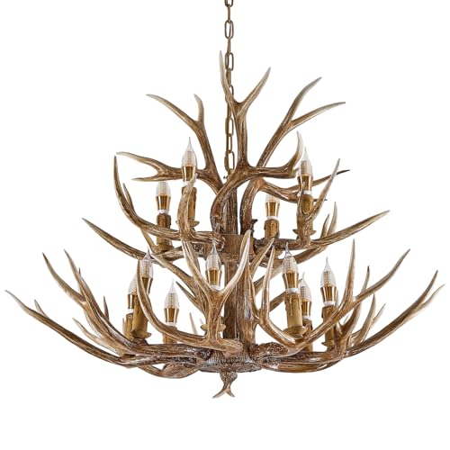 Large 2 Tier Deer Rustic Farmhouse Chandelier