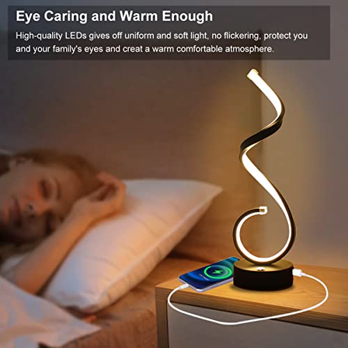 Modern Spiral LED Table Lamp for Bedroom