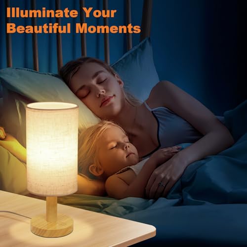 Small Touch Table Lamps Set of 2 with Stepless Dimming&USB Plug (2 Count)