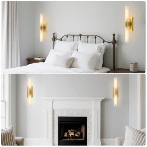 Gold Brass Bathroom Wall Sconce (2 Count)