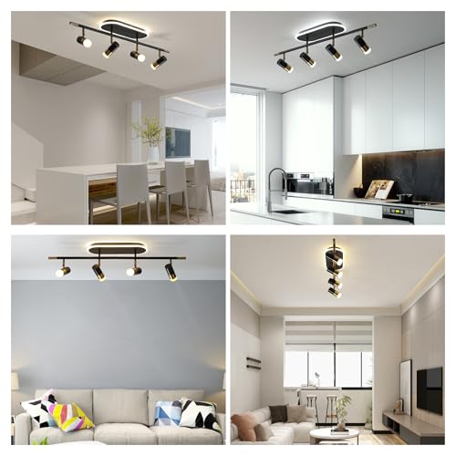 4 Light LED Track Lighting Fixture with Remote Control