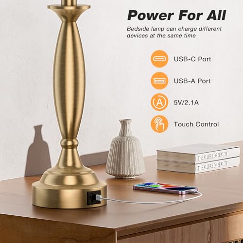 Bedroom Lamps for Nightstand (2 Count)