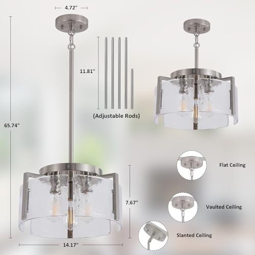 Nickel Chandeliers for Dining Room Light Fixture