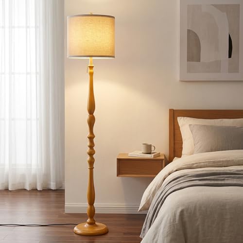 Wood Floor Lamp for Living Room (Rosewood)
