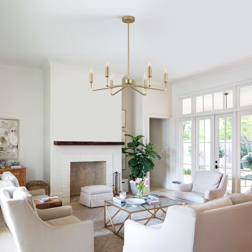 6 Light Gold Chandelier
