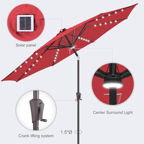 Solar Patio Umbrella with Centre Light