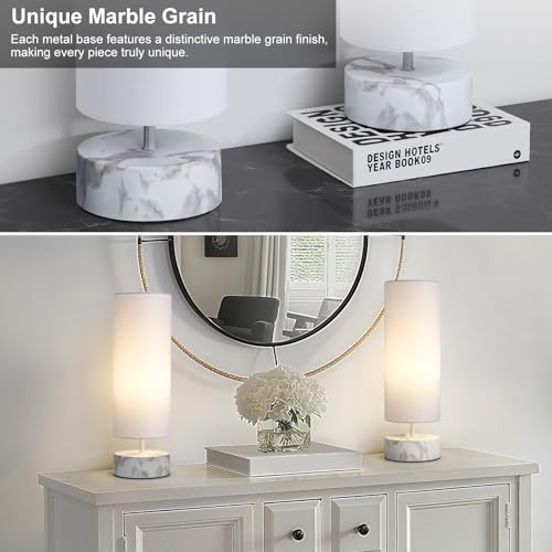 Touch Table Lamp with Marble Grain Metal Base