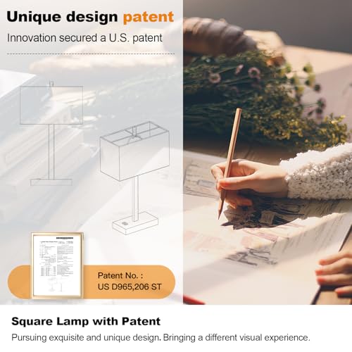 21" Set of 2 Table lamp with USB A+C & AC Outlets (2 Count)