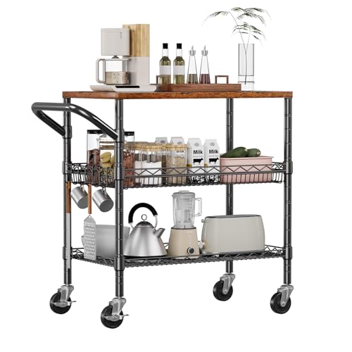 3 Tier Rolling Carts with Wheels