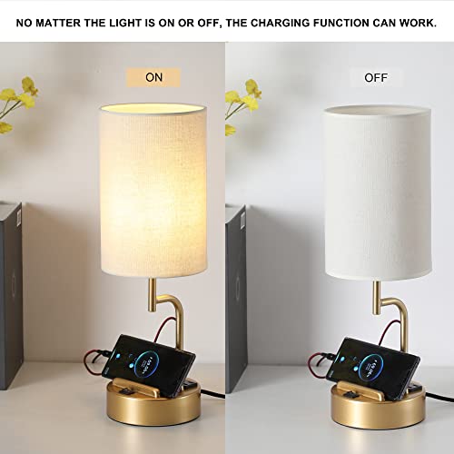 Table Lamp with 3 USB Charging Ports (2 Count)