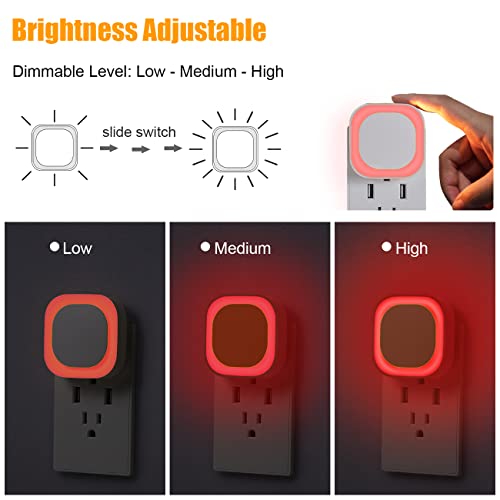2 Pack Red Night Light Plug into Wall (2 Count)