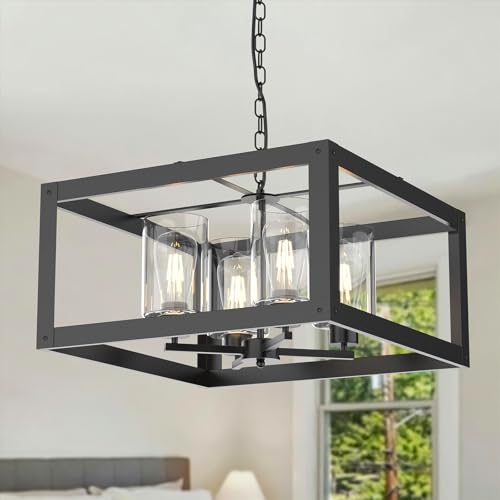 4 Light Black Chandelier