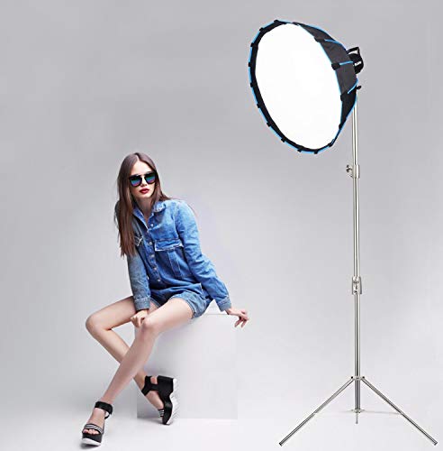 SL 60W Kit with Softbox and 2.8M Stainless Steel Light Stand LED Video Light 5600K Studio Continuous Lamp Bowens Mount Wirelessly Adjust Photo Lights for YouTube