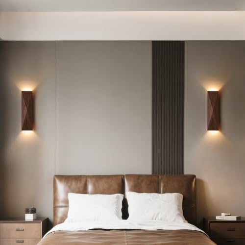 Modern Walnut Wood Wall Sconces