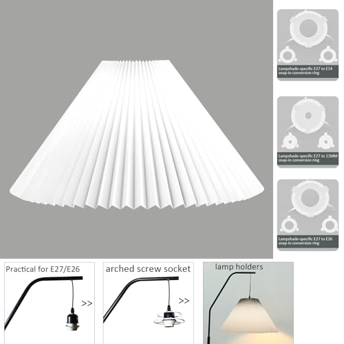 Pleated White Lamp Shade for Arc