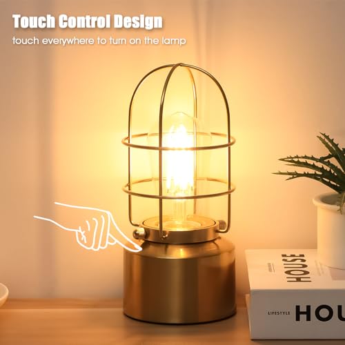 Small Touch Gold Table Lamp for Small Spaces