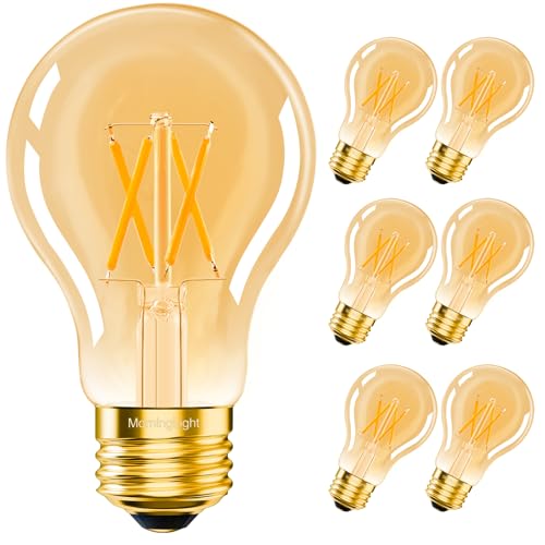 Dimmable A19 Vintage LED Edison Bulbs 60W (6 Count)