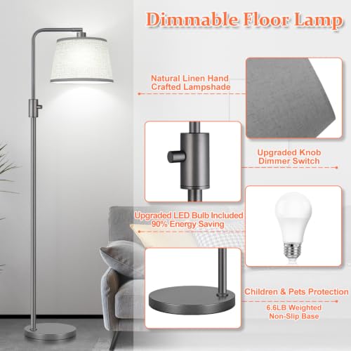 Upgraded】 Dimmable Floor Lamp