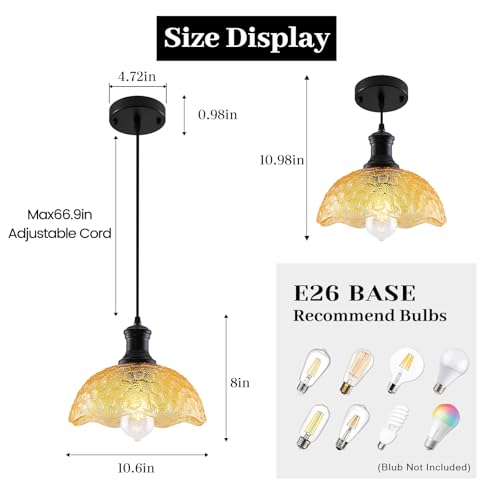 Amber Pendant Light Kitchen Island (Amber / 1 Pack)