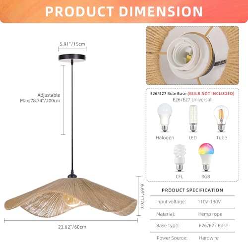 Large Coastal Rope Lamp Shade