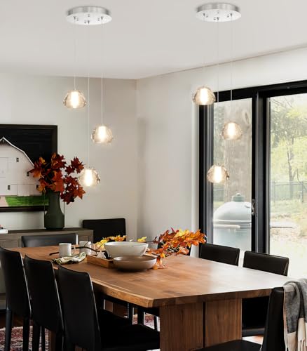 Modern Chandelier Crystal Pendant Light for Kitchen Island Dining Room Bedroom Hallway Silver