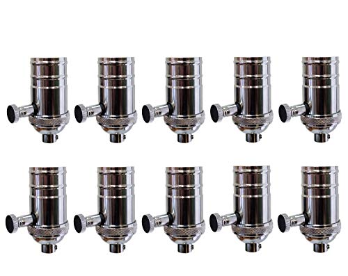 Vintage Turn Knob Dimmer Lamp Socket for Incandescent LED Bulbs (10 Count)