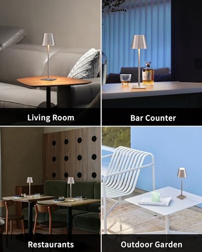 2 Pack Cordless Brushed Nickel Table Lamps (2 Count)