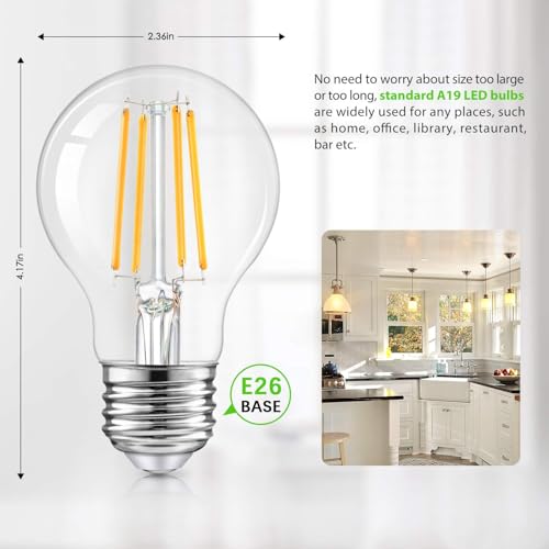 A19 Dimmable LED Light Bulbs 100W Equivalent (6 Count)