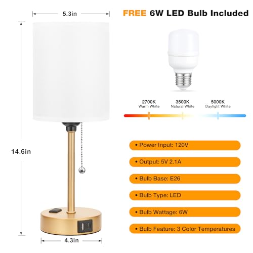 Small Bedside Lamp for Nightstand