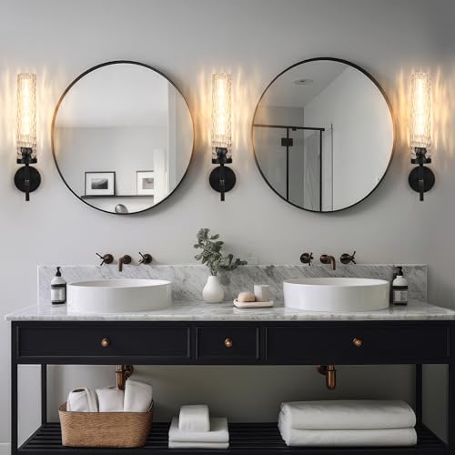 Brass Knurled Bathroom Sconces Set of 2 (2 Count)