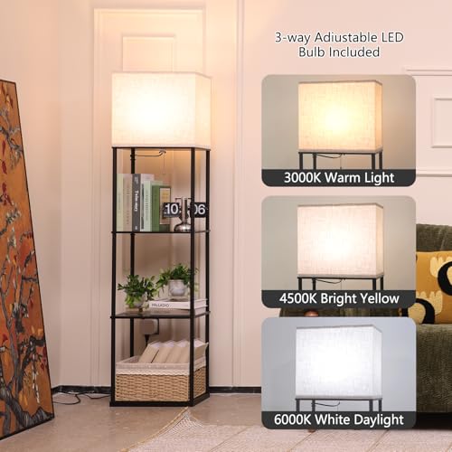 Floor Lamp with Shelves