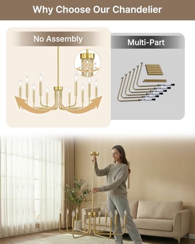 10 Light Gold Chandelier
