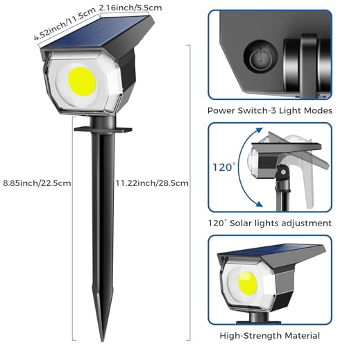 1 Pack Solar Spot Lights Outdoor Waterproof
