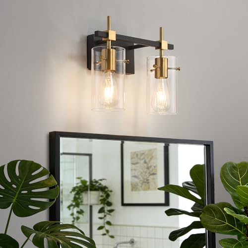 Vintage Vanity Light Fixtures Wall Light for Bathroom Over Mirror Light with Glass Shade Light Fixtures