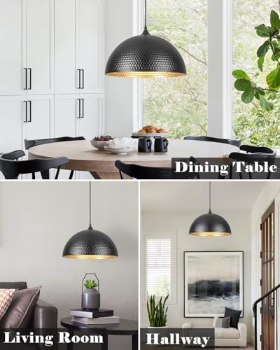 16 inch Black and Gold Pendant Light 1 Pack