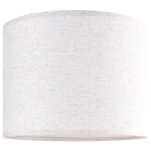 Oatmeal linen Textured Lamp Shades Set of 2 Large Drum Lamp Shade 16``Top x 16``Bottom x 12``High (2 Count)