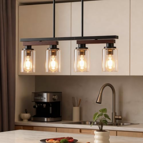 4 Light Black Linear Chandelier (4 Count)