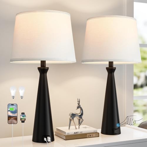 Modern Touch Lamps for Nightstand (2 Count)