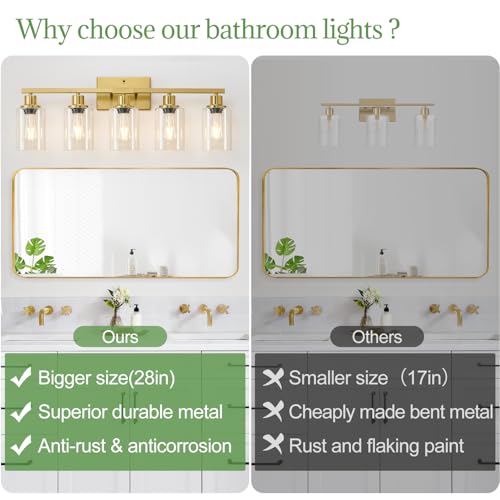 5 Light Bathroom Light Fixtures