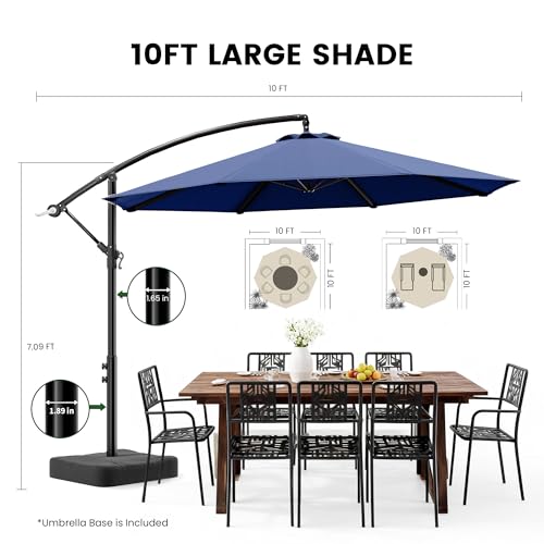 10FT Cantilever Offset Outdoor Umbrella with Base Included