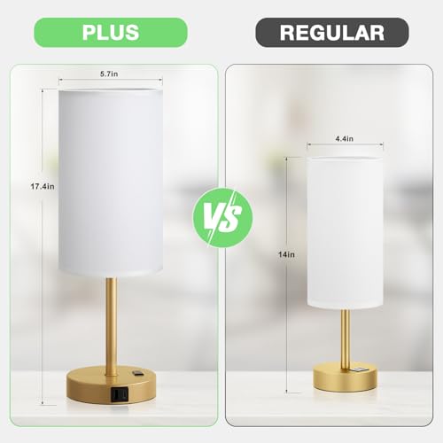 17.4" Bedside Lamp for Bedroom