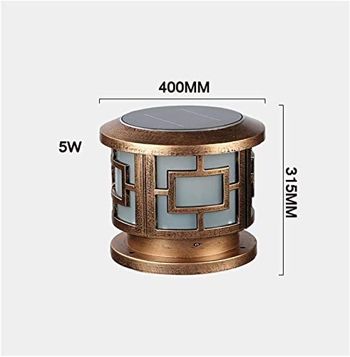 Outdoor Post Lights Waterproof Solar Post Light Outdoor Aluminum Pillar Lamp Smart Remote Control Led Column Headlight Glass Light Fixtures Garage Pavilion Courtyard S
