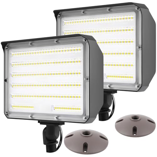 2Pack Dusk to Dawn Outdoor 100W LED Flood Light with Knuckle (2 Count)
