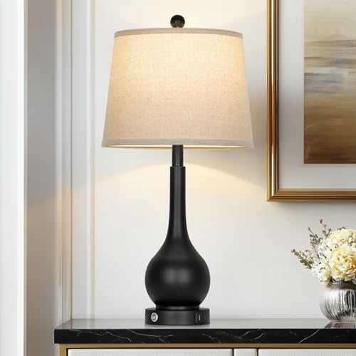 26" Black Table Lamp for Living Room Single