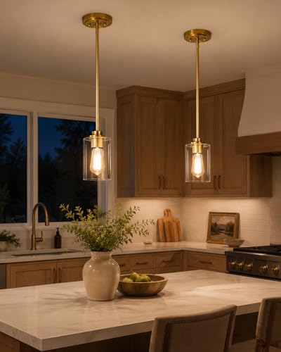 Brass Pendant Lights Kitchen Island 2 Pack (2 Count)